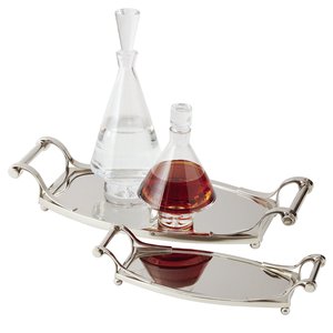 Luxury Mirrored Glass Serving Tray with <b>Gold</b> Bird and Branch Frame Rectangular Decorative <b>Mirror</b> Platter for Vanity Coffee <b>Table</b> - Product Image 5