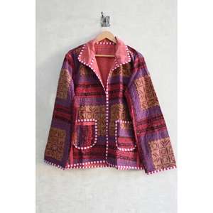 Abrigo de Algodón con Bordado Suzani Hecho a Mano, Chaqueta Étnica Boho, Ropa de Mujer Estilo Vintage - Product Image 1