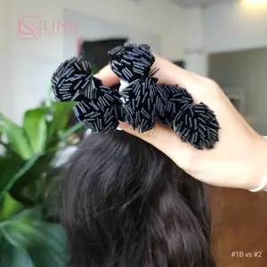 Wig rambut manusia untuk wanita Amerika grosir Wig depan renda rambut Virgin Vietnam, ekstensi rambut Keratin, rambut mentah