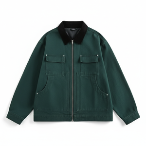 Veste en coton doublée polaire avec logo personnalisé pour homme, coupe-vent épais et chaud pour l'hiver, fermeture éclair, style décontracté, streetwear, vêtements de travail, vêtements d'extérieur - Product Image 2