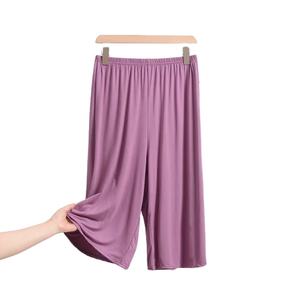 XL 8XL Plus Size <b>Women's</b> Summer <b>Capri</b> <b>Pants</b> Breathable Elastic Waist High Waist Full Length Wide Leg Casual Homewear Loose Fit - Product Image 2