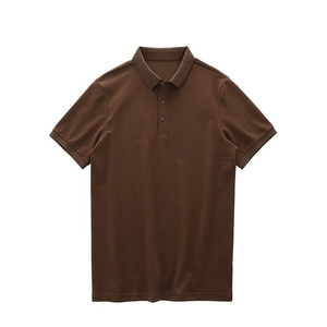 Chemise de golf pour homme à logo personnalisé sur le devant, unie, teinte, manches courtes, respirante, col en V, tissu jersey décontracté de haute qualité, 180g - Product Image 4