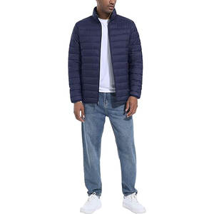 Veste matelassée légère pour homme avec logo personnalisé, imperméable, coupe-vent, isolée, avec col montant - Product Image 3