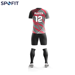 Uniforme de football personnalisé OEM avec col en V, design sublimé, tissu polyester à séchage rapide, respirant et durable pour le sport - Product Image 6