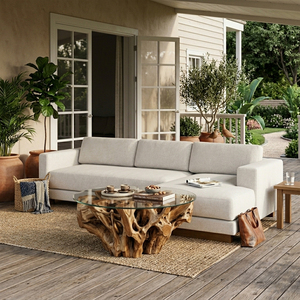 Juego de Sofás en Forma de L Aruna, Estilo Escandinavo Moderno, Estructura de Madera de Teca Sólida, Chaise Longue Espaciosa de Alta Calidad, Muebles para el Hogar de Tela - Product Image 5