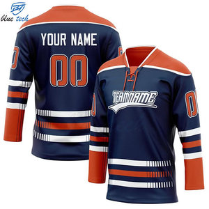 Custom Logo Ice Hockey Jersey Sublimation Printed Team Hockey Shirt Breathable Sportswear for Training and Competition - Product Image 1