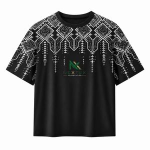 Custom <b>Geometric</b> Tribal Print T-<b>Shirt</b> Men Shoulder Graphic Tee Streetwear Fashion Summer Top - Product Image 2