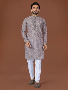 Conjunto de Kurta y Pijama de Seda Pura de Alta Calidad, Tradicional, Sin Arrugas, para Fiestas, Disponible con Calidad y Precio de Exportación - Product Image 6