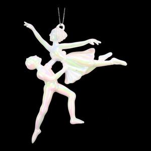 Décoration de Noël et du Nouvel An, ornement de danseuse de ballet en acrylique transparent brillant blanc, rose clair, bleu, lilas, irisé - Product Image 3