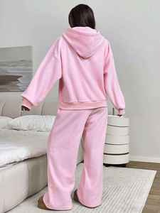 Nouvelle Arrivée Survêtements Femme en Molleton 100% Coton, Couleur Unie, Multi-Poches Cargo à Fermeture Éclair, Respirants, Écologiques, Séchage Rapide, Coupe-Vent - Product Image 4