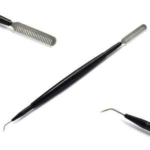 Herramienta de Diseño Superior para Levantar y Separar Pestañas, Pinzas de Diamante con Peine, Punta Puntiaguda de Acero Inoxidable, Diseño Personalizado - Product Image 4