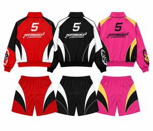 Ensemble de survêtement sportif pour homme Redefined : veste et short en polyester à séchage rapide, color block, demi-zip, idéal pour l'été – Commande en gros OEM - Product Image 2