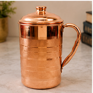 Jarra de Cobre con Tapa, Recipiente Metálico Resistente para Bebidas - Product Image 4
