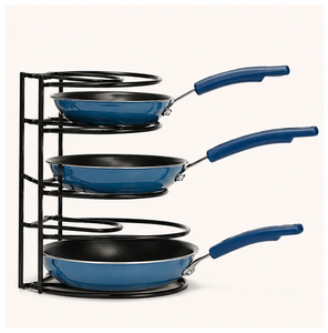 <b>Pot</b> and Pan Organizer Rack for Kitchen Cabinet Space-Saving Metal Cookware Storage Stand Freestanding Lid <b>Holder</b> for Home - Product Image 1