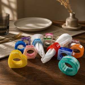 <b>Resin</b> epoxy handcrafted napkin ring wedding <b>table</b> decoration here gifts custom names here - <b>top</b> seller - Product Image 2