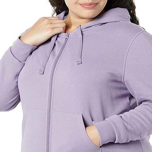 Sudadera con capucha y cremallera para mujer, venta al por mayor, informal, 100% forro polar, transpirable, tallas grandes, sudaderas y sudaderas con capucha para mujer de Pakistán, servicio OEM - Product Image 5