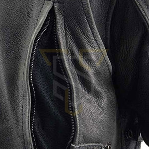 Veste de motard en cuir véritable pour homme, haute qualité, tissu tricoté respirant, teinture unie légère, style urbain hiver, meilleur prix - Product Image 6