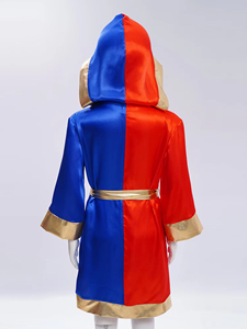 ชุดคลุมมีฮู้ดสีม่วงดำขอบทอง ยูนิเซ็กซ์ สำหรับ MMA ซานด้า ผ้าฝ้ายและโพลีคาร์บอเนต ชุดศิลปะการต่อสู้ สวมใส่สบายทุกฤดูกาล - Product Image 3