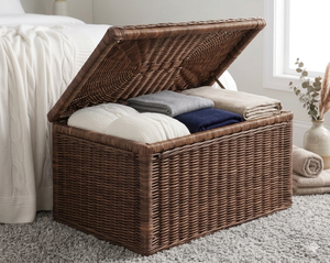 Modern Style Wicker Outdoor Storage <b>Box</b> for Clothing Synthetic Rattan Material Size 71x45x48cm Customized Color - Product Image 5