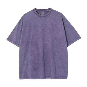 T-shirt Homme Oversize Délavé à l'Acide, Épaules Tombantes, Streetwear Uni, Grammage Lourd - Product Image 6