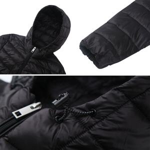 <b>Women's</b> Black Hooded Puffer <b>Jacket</b> Long Length Zipper Closure Windproof Casual Winter Coat Polyester Wadding Solid Color - Product Image 6