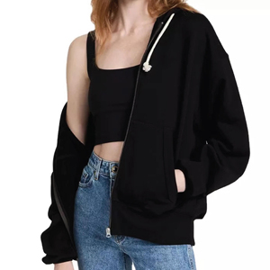 Sudadera con Capucha Premium de Alta Calidad, Estampada, con Cuello Alto, Logotipo Frontal, Forro Polar Grueso Anti-Pilling de 220g para Mujer - Product Image 5