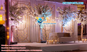 Candelabro de Metal con diseño Floral para escenario, decoración de escenario de boda, pared de Metal, venta al por mayor - Product Image 3