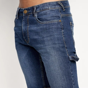 Shorts en jean amples respirants pour hommes avec logo personnalisé brodé, style streetwear décontracté, été, grandes tailles pour hommes - Product Image 4
