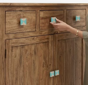 Pomo Cuadrado Moderno de Resina, Madera y Metal para Muebles, Diseño Ecológico para Dormitorio, Cocina, Sala de Estar, Oficina en Casa, Fácil de Instalar - Product Image 4