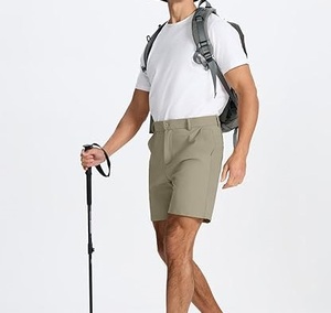 Shorts chino de golf confortables et extensibles en coton 100% écologique pour homme, respirants, longueur genou, pour activités de plein air et voyages, shorts sportifs - Product Image 4