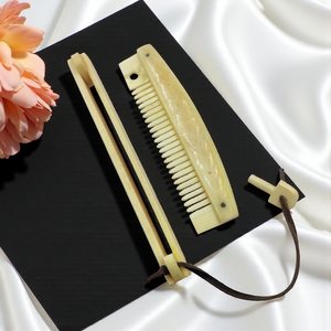 Peine de Hueso de Búfalo Pulido Rústico de Dientes Finos, Directo de Fábrica, Regalo de Estilo de Vida Natural para Hombres, Mujeres, Mamá, Esposa, Hija - Product Image 6