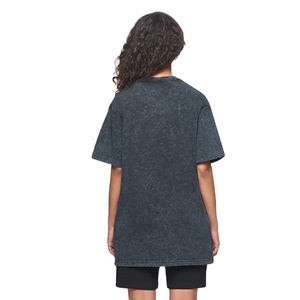 Men's Plus Size Custom Logo <b>Black</b> Acid Wash Vintage High Quality Fitness Long Solid 100% Cotton Oversized - Product Image 4