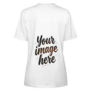 T-shirt en coton imprimé à manches courtes et col rond pour femme, coupe ample, motif lettres, décontracté, toutes saisons - Product Image 2