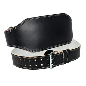 Genuine Leather 10mm Weightlifting Belt with Buckle Closure Non-Slip Heavy Duty Professional Gym Training <b>Back</b> & Waist <b>Support</b> - Product Image 2