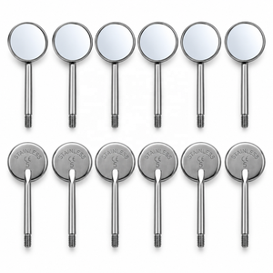 MJW Miroirs dentaires en acier inoxydable chirurgical – Lot de 12 têtes de rechange pour miroir buccal à surface frontale – Approuvé CE & ISO - Product Image 1