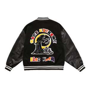 Vestes de baseball personnalisées de haute qualité pour hommes, vestes universitaires en gros avec patch brodé, accessoire pour la saison hivernale - Product Image 5