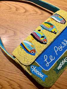 Sac à bandoulière perlé avec broderie de perles, sac à main brodé de perles au design unique et entièrement fait main - Product Image 3