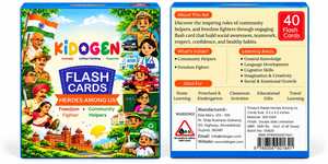 Cartes flash en papier « Héros parmi nous », Aides communautaires, Combattants pour la liberté, Cartes éducatives et cognitives pour l'apprentissage préscolaire, Âges 2-6 ans - Product Image 1