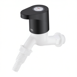 Lexa Polished <b>Black</b> Basin <b>Tap</b> Nozzle Cock Water <b>Tap</b> with Brushed Finish for Bathroom Kitchen Utility Use - Product Image 1