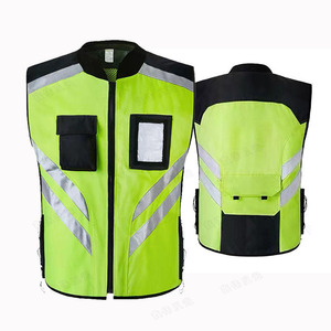 Class 2 Hi-Vis Reflective Safety Vest Fluorescent Waterproof Construction Workwear Multi-Pocket <b>ID</b> <b>Holder</b> Cargo Work Vest - Product Image 4