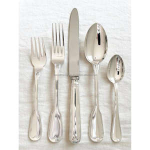 Juego de Cubiertos Metálicos para Restaurante, Juego de 5 Piezas de Acero Inoxidable, Juego de Cubiertos con Acabado Espejo, Aptos para Contacto con Alimentos - Product Image 1