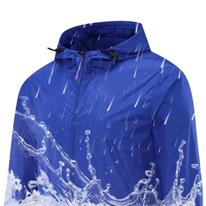 Veste de pluie unisexe imperméable, légère, coupe-vent et respirante pour le voyage, la randonnée, OEM ODM, logo personnalisé, fabrication en usine - Product Image 5