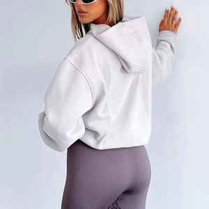 Vêtements de sport personnalisés avec logo, jogging, crop top, sweat-shirt oversize décontracté, ensemble chaud d'hiver pour femmes - Product Image 6