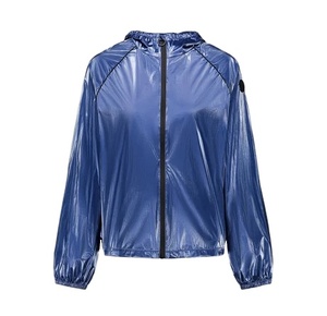 Chaqueta cortavientos metálica azul, chaqueta ligera, diseño personalizado de alta calidad, chaqueta cortavientos para fiestas deportivas al aire libre - Product Image 1