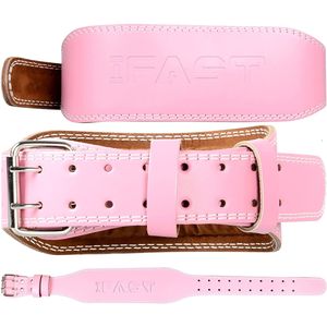 Cintura da allenamento per la forza larga 4 pollici in pelle rosa per uomini e donne che sollevano il potere con accessori per il Fitness - Product Image 1