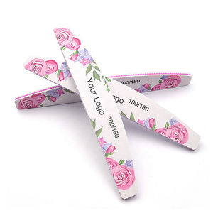 Lime à ongles personnalisée avec logo floral, grain 100/120, 100/180, 180/240, outil de manucure de précision, pointe en plastique lisse - Product Image 3