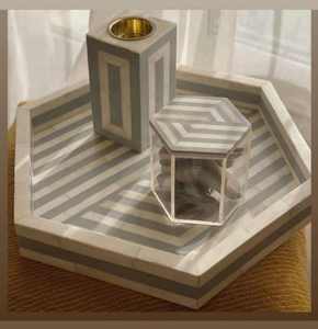 Quemador de incienso Bakhoor artesanal con incrustaciones de resina y bandeja – Quemador de incienso Oud árabe de lujo, decoración para el hogar, regalo - Product Image 3