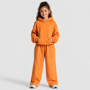 Pantalon de jogging décontracté surdimensionné pour fille, motif citrouille contrastant, en molleton respirant de qualité supérieure - Product Image 3
