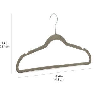 Appendiabiti Sottili Antiscivolo in Velluto Grigio/Argento - Confezione da 50 Pezzi - Supporto per Abiti - Product Image 3