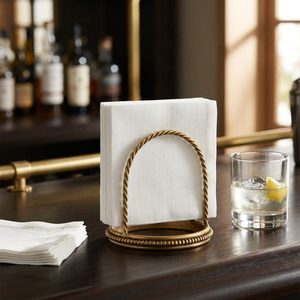 Servilletero de Latón Antiguo Hecho a Mano de 9 cm, Tamaño Chhota Bar, Regalo para Mesa de Boda, Decoración del Hogar, Anillo para Servilletas de Hotel - Product Image 1